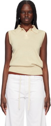 Nothing Written Beige Knit Sleeveless Polo