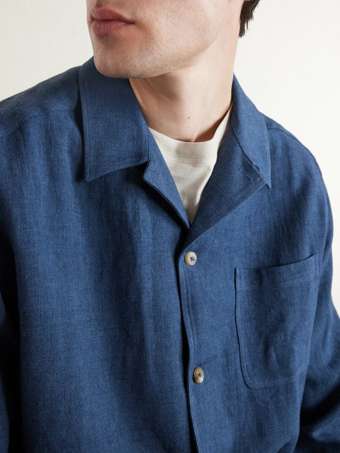 De Bonne Facture - Linen and Wool-Blend Jacket - Blue