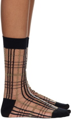 Y's Black Plaid Socks