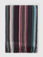 Missoni - Zigzag wool scarf with fringes, Men, Multicoloured