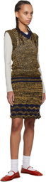 Wales Bonner Navy & Yellow Shade Knit Vest