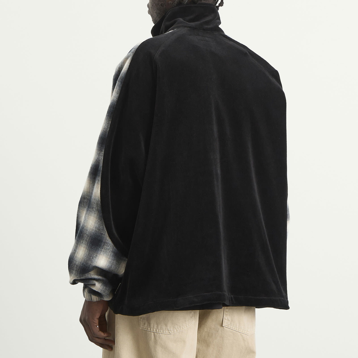 TTT MSW Men's Velour Track Jacket in Black