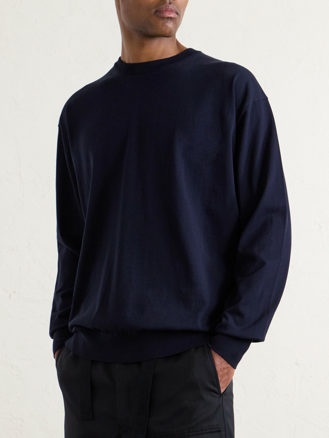 Auralee - Luster Knitted T-Shirt - Blue
