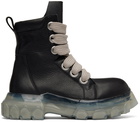 Rick Owens Black & Transparent Jumbo Lace Bozo Tractor Boots