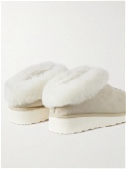 Grenson - Wyeth Shearling-Lined Suede Slippers - Neutrals