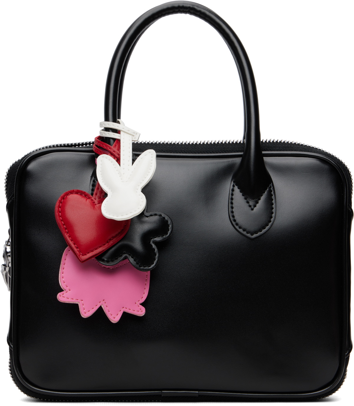 Comme des Garçons Girl Black Faux Leather Keychain Bag