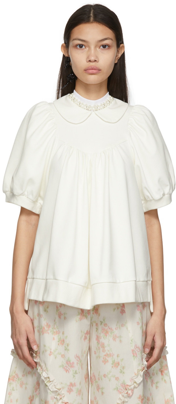 Simone Rocha Off-White Puff Sleeve Blouse Simone Rocha