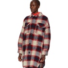 Isabel Marant Etoile Red and Blue Gario Wool Coat