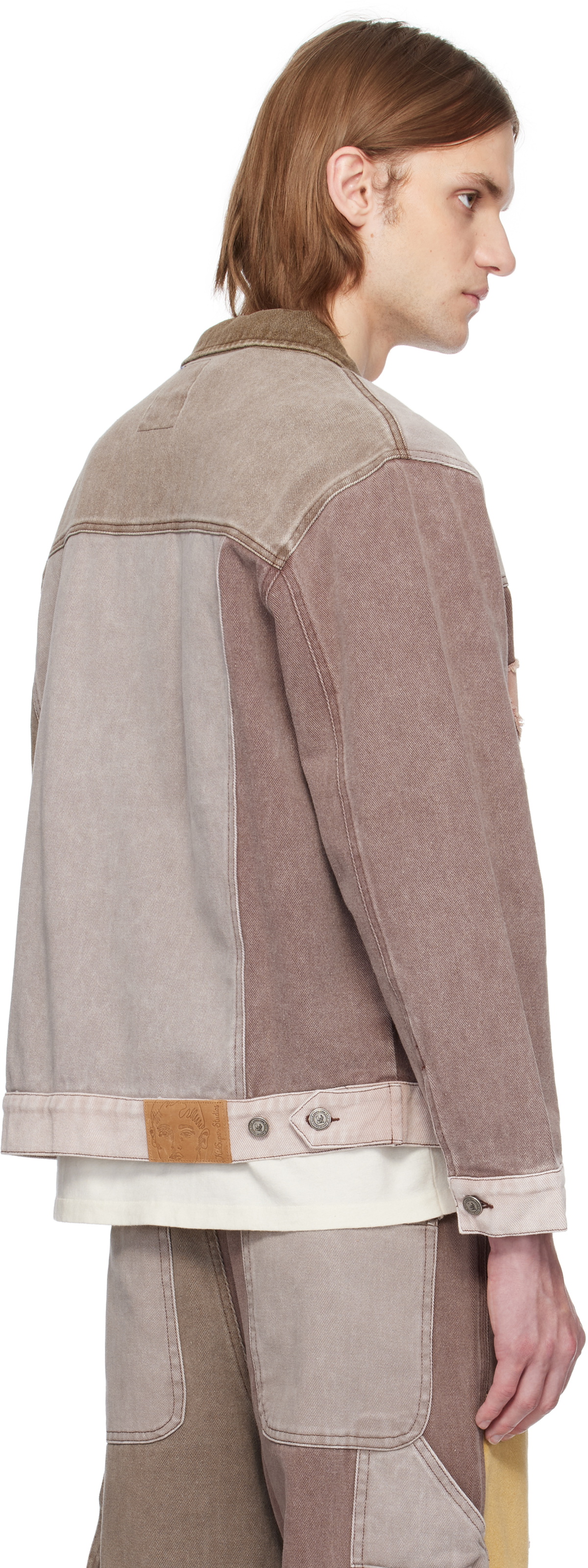 KidSuper Brown Patchwork Face Colorblocked Twill Jacket KidSuper