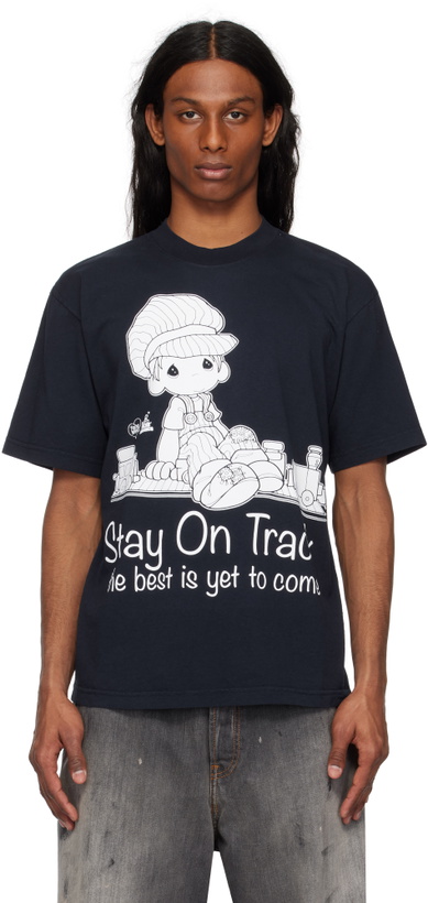 Photo: Online Ceramics Navy Precious Moments 'Stay On Track' T-shirt