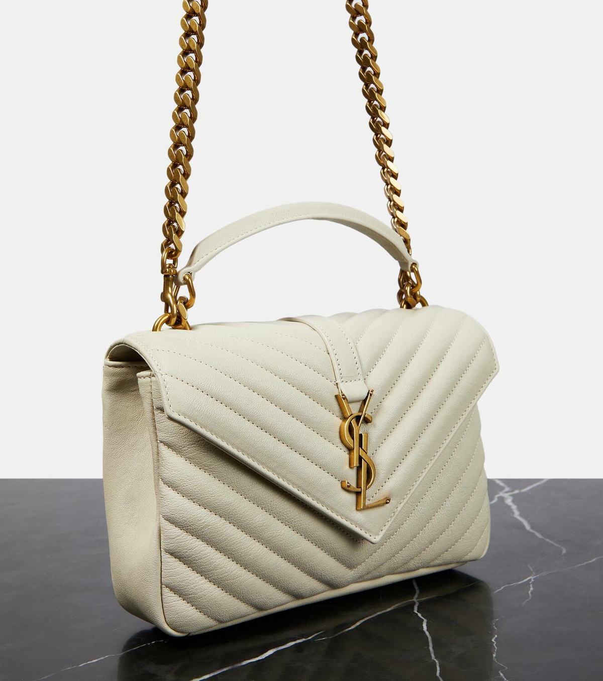 ショルダーバッグ・ポシェット SAINT LAURENT CREAM LEATHER COLLEGE MEDIUM SHOULDER BAG Saint Laurent College Medium leather shoulder bag Saint Laurent