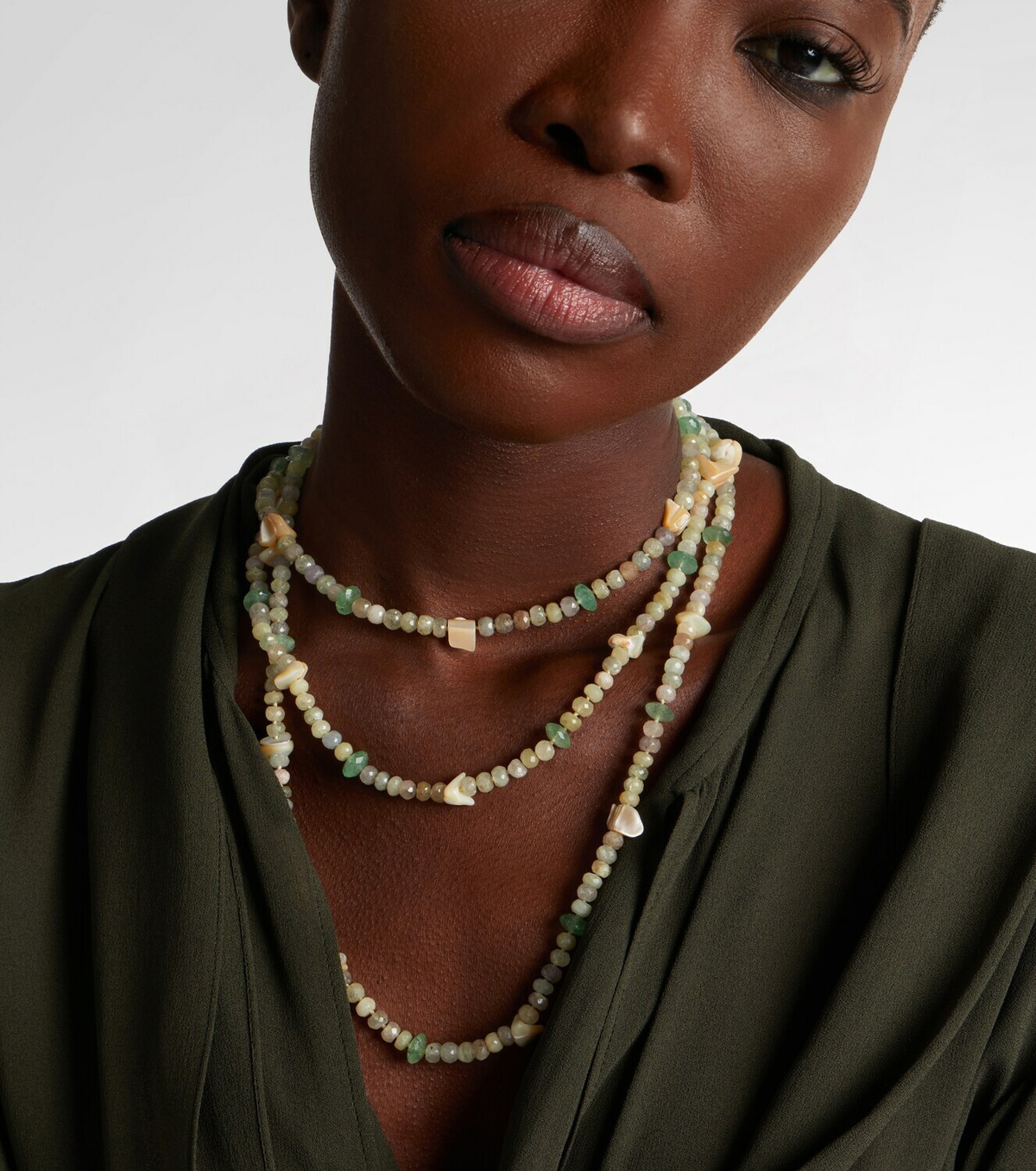 Ileana Makri Beaded necklace with gemstones