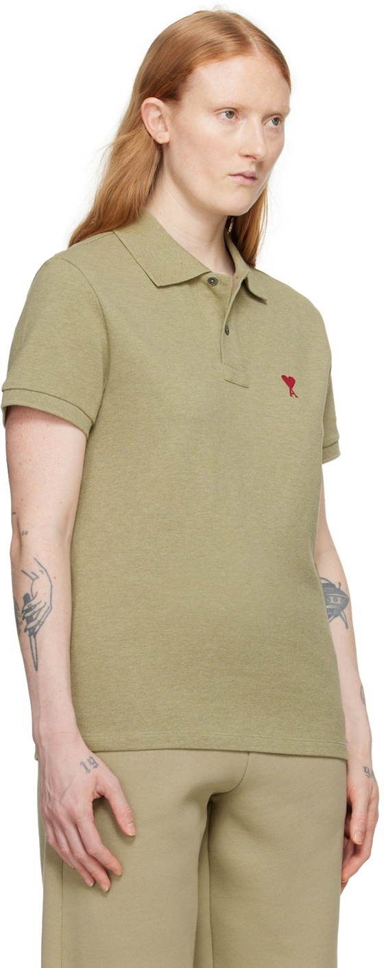 AMI Paris Green Ami de Cœur Polo