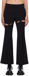 J KOO Black Cutout Trousers