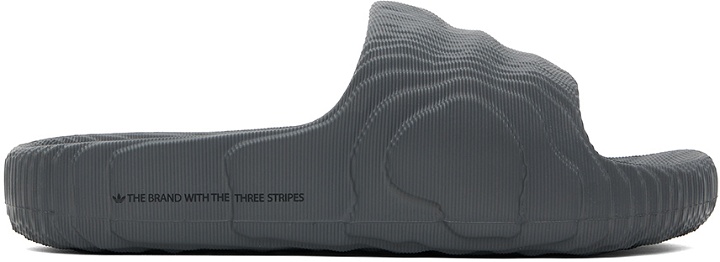 Photo: adidas Originals Gray Adilette 22 Slides