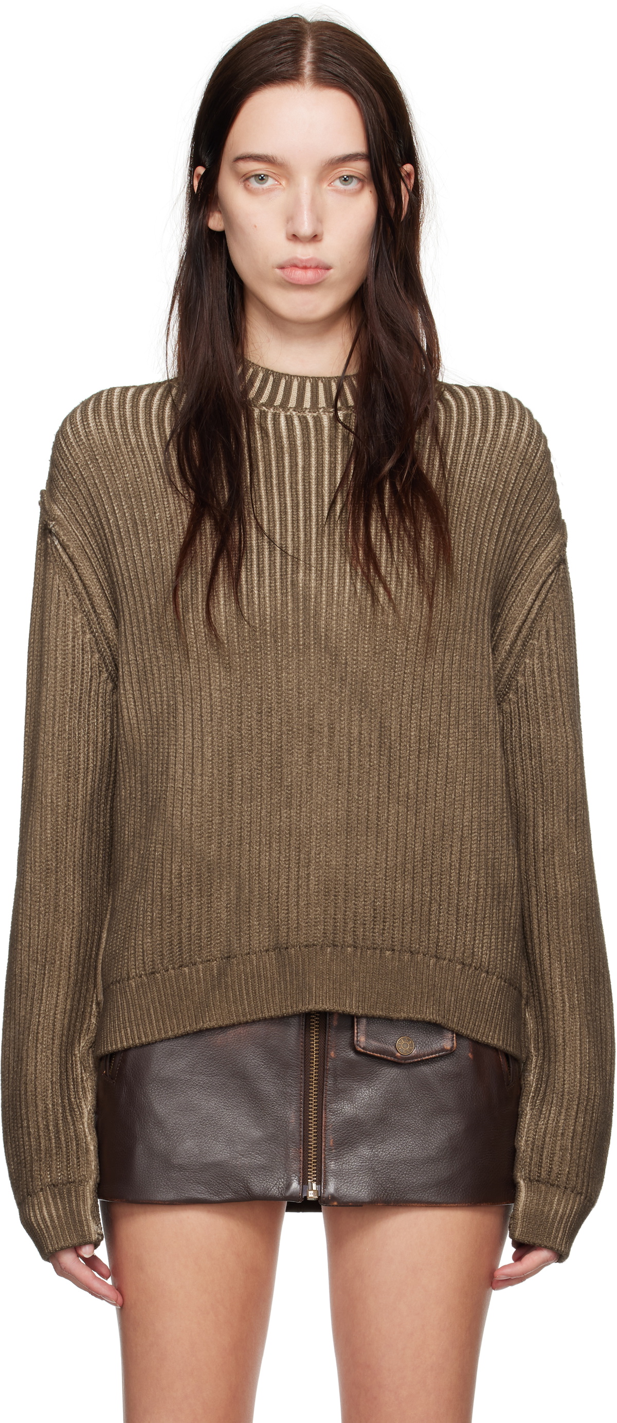 GUESS USA Brown Vintage Washed Sweater