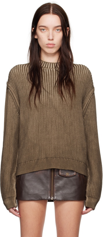 Photo: GUESS USA Brown Vintage Washed Sweater