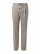 Incotex - Tapered Pleated Wool and Cashmere-Blend Trousers - Neutrals