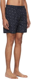 BOSS Indigo Printed Swim Shorts