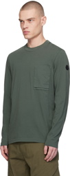Moncler Green Patch Pocket Long Sleeve T-Shirt