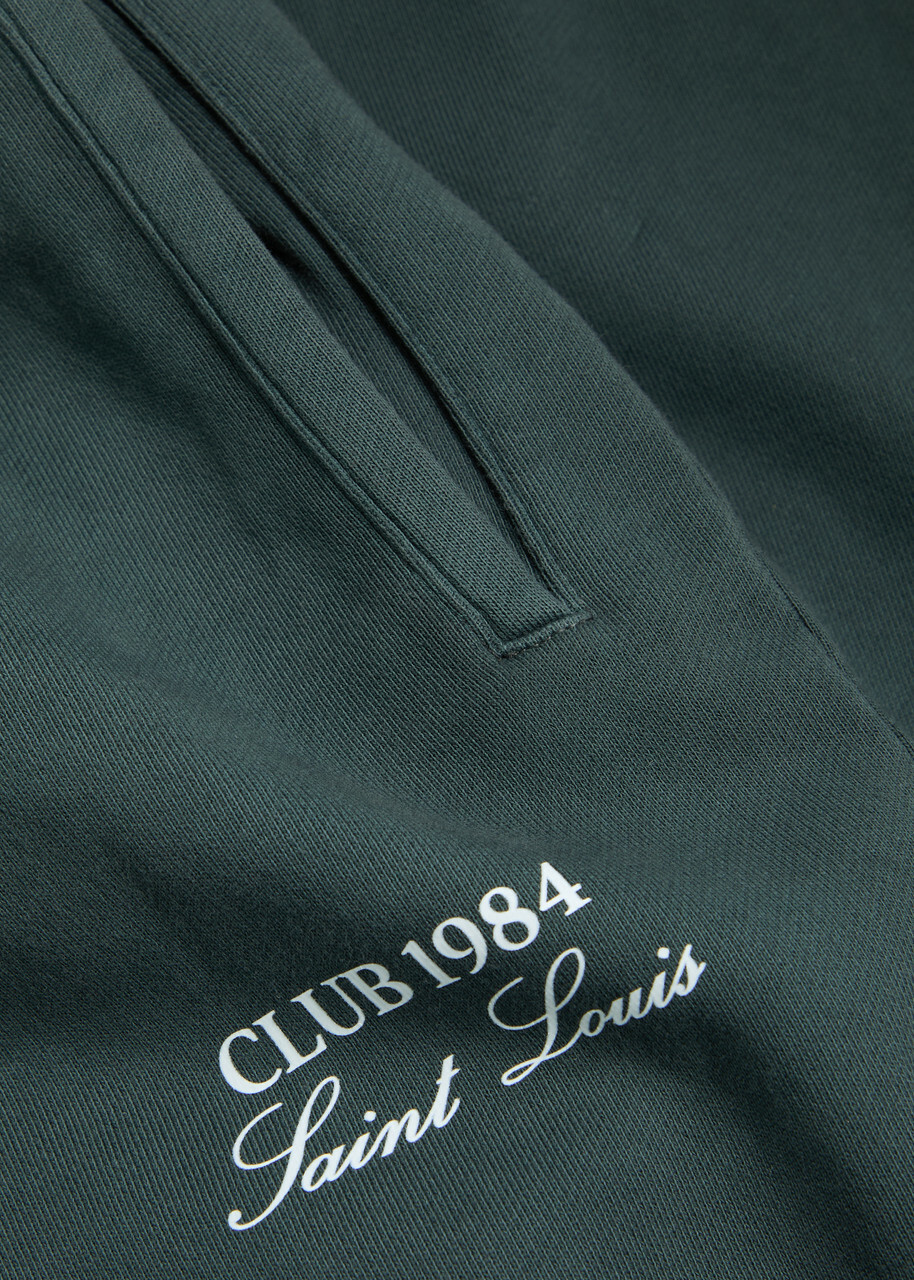 Club 1984 Essential Logo-embroidered Cotton Sweatpants Grey