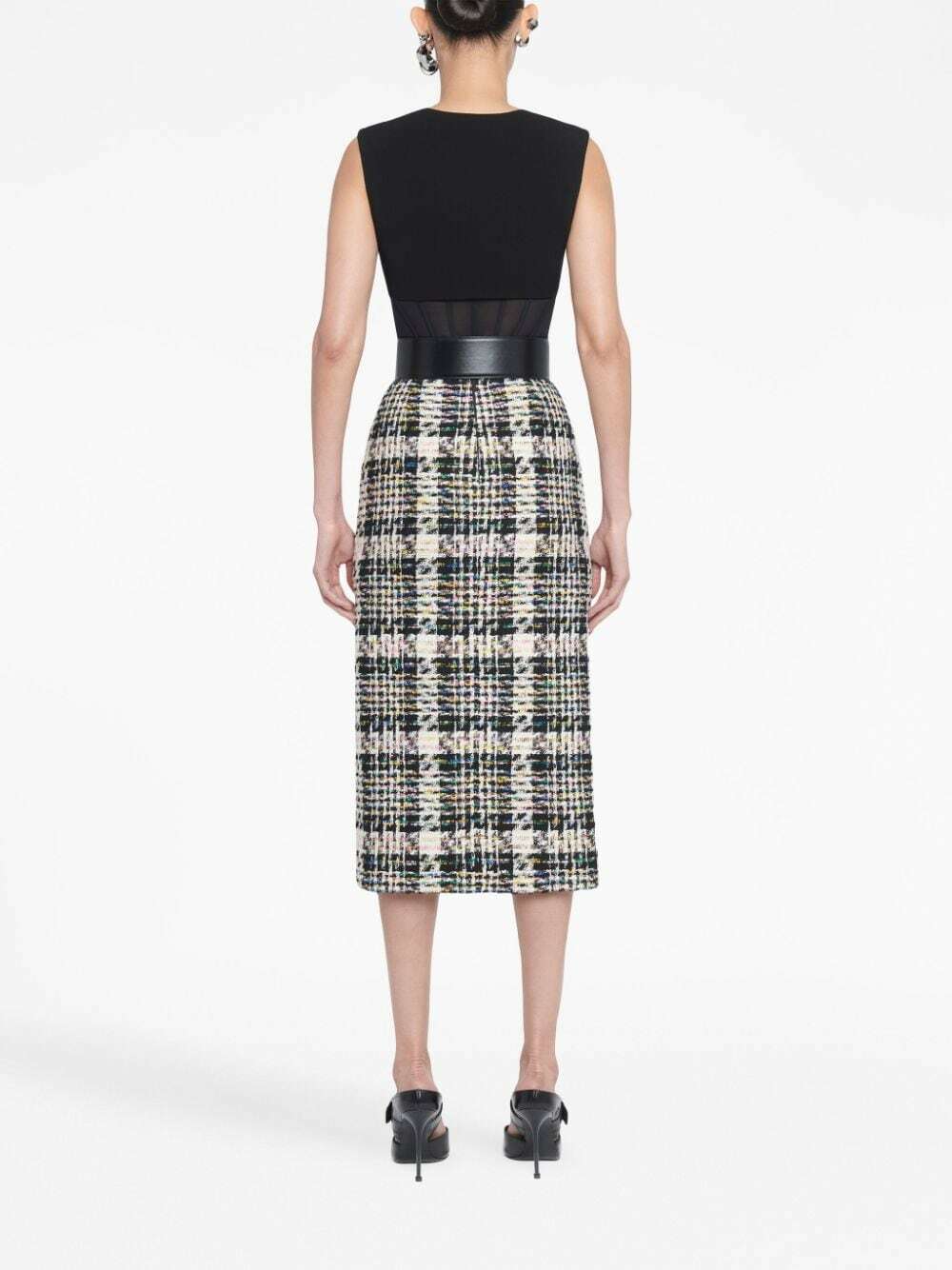 ALEXANDER MCQUEEN - Checked Tweed Midi Skirt Alexander McQueen
