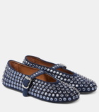 Alaïa Embellished suede ballet flats