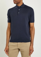 Lardini Fine-knit Cotton Polo Shirt Blue