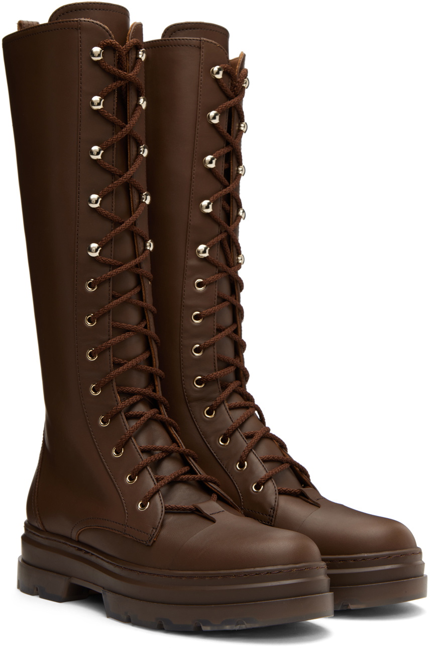 Max Mara Brown Calfskin Boots Max Mara