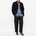 DAIWA Men's Tech Elbow Patch Work Shirt in Blue Check