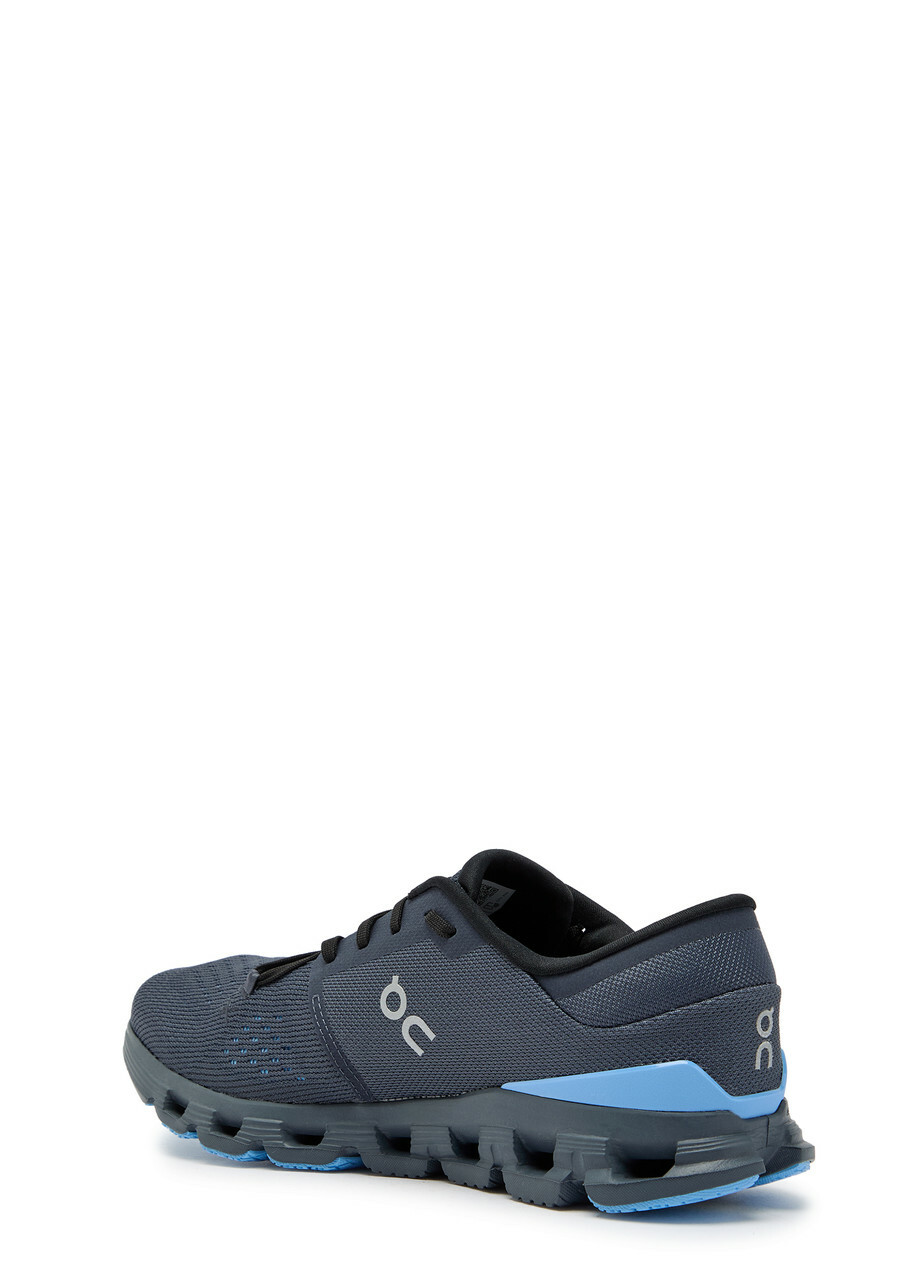 ON Cloud X 4 Panelled Mesh-knit Sneakers Navy