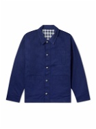 Saturdays NYC - Flores Reversible Corduroy-Trimmed Checked Cotton-Canvas Jacket - Blue