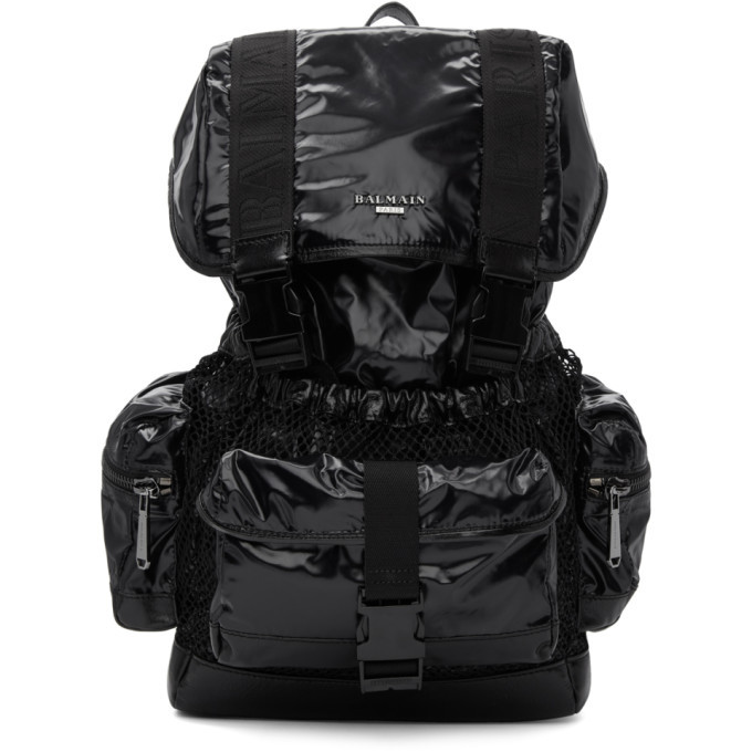 Shiny hotsell black backpack