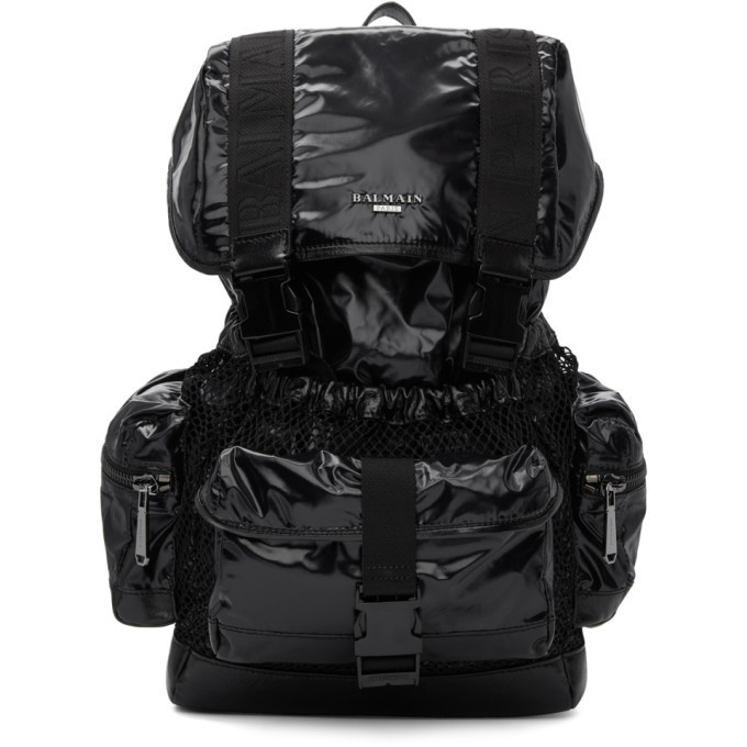 Photo: Balmain Black Elite Shiny Nylon Backpack