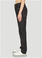 Logo Embroidery Jeans in Black