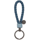 Bottega Veneta Blue Intrecciato Loop Keychain