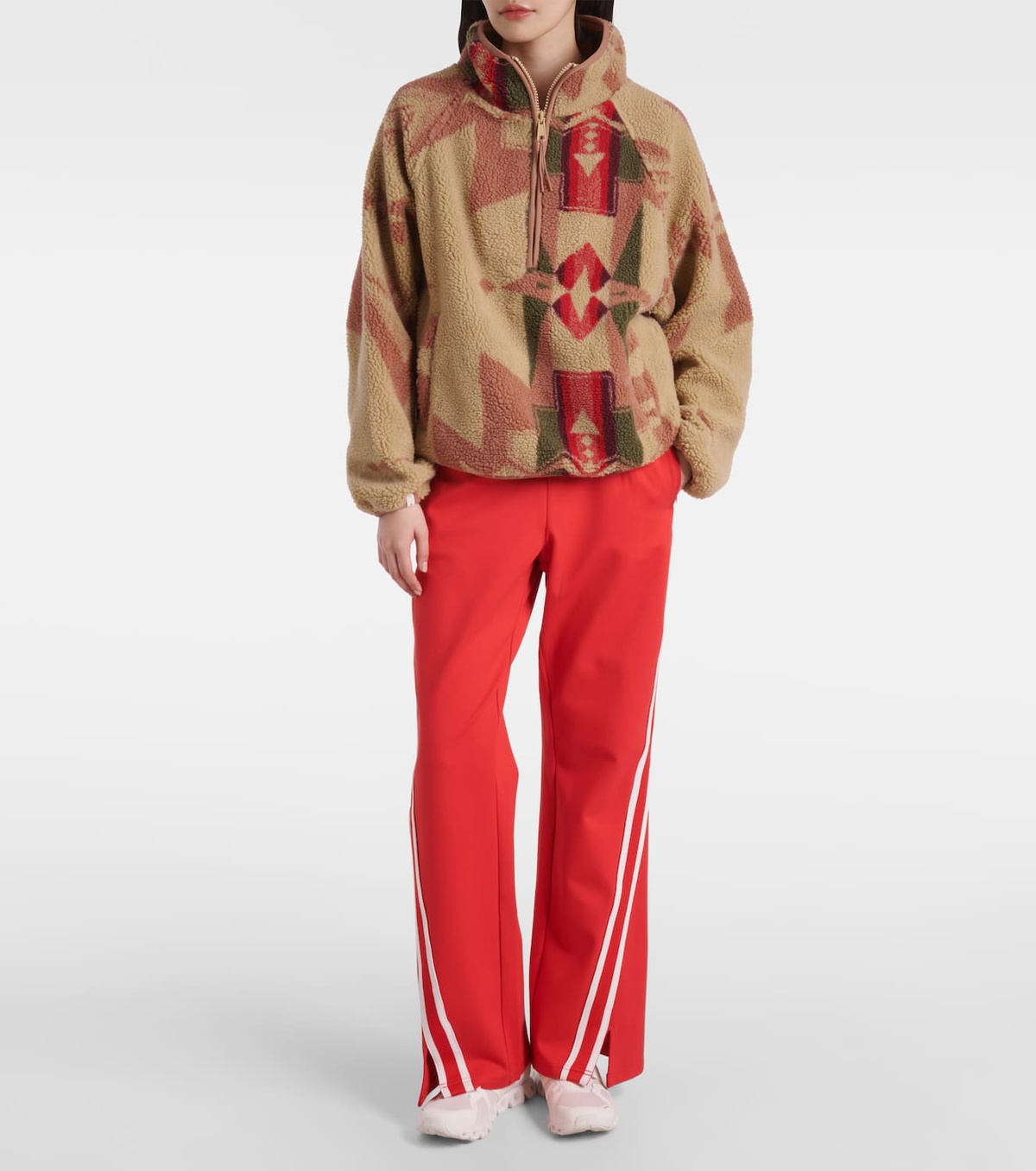 The Upside Harlow printed fleece half-zip sweater