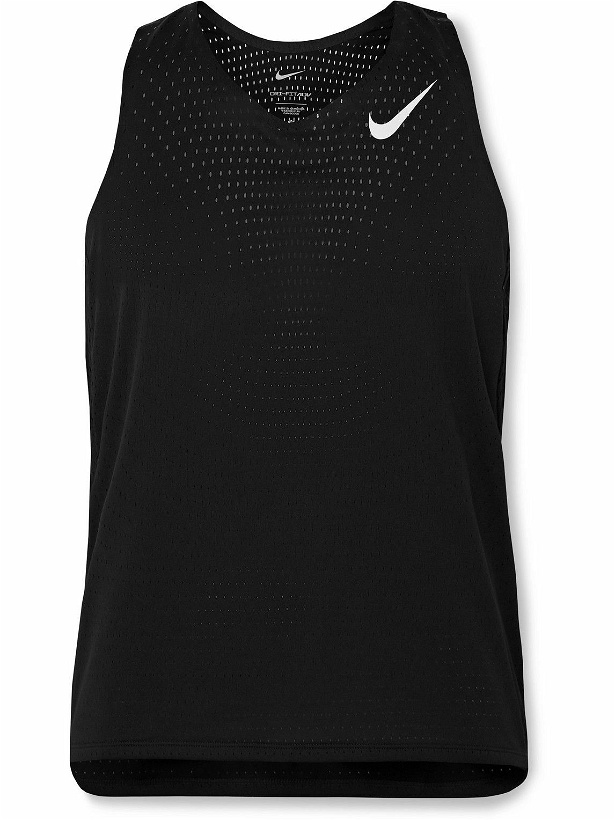 Photo: Nike Running - AeroSwift Slim-Fit Perforated Dri-FIT ADV Tank Top - Black