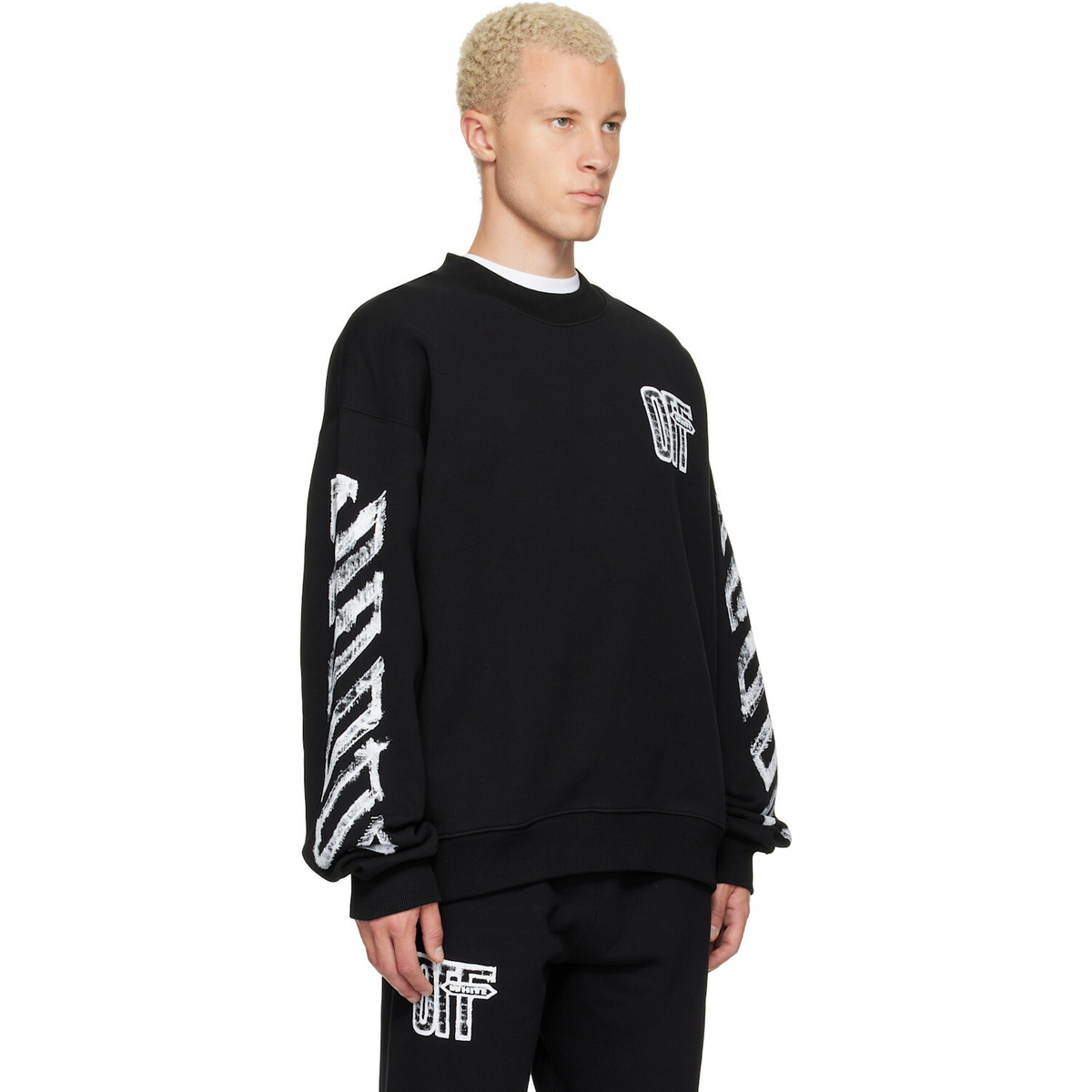 Off-White Black Motion Arrow Skate Crewneck Sweatshirt