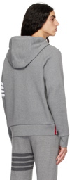 Thom Browne Gray 4-Bar Hoodie