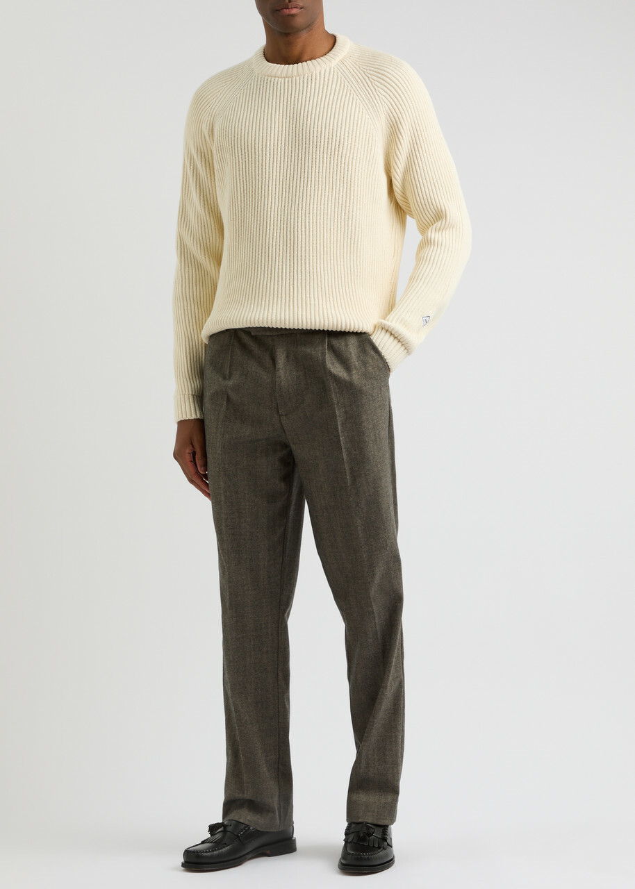 Percival Auxiliary Ribbed Cotton Jumper Cream
