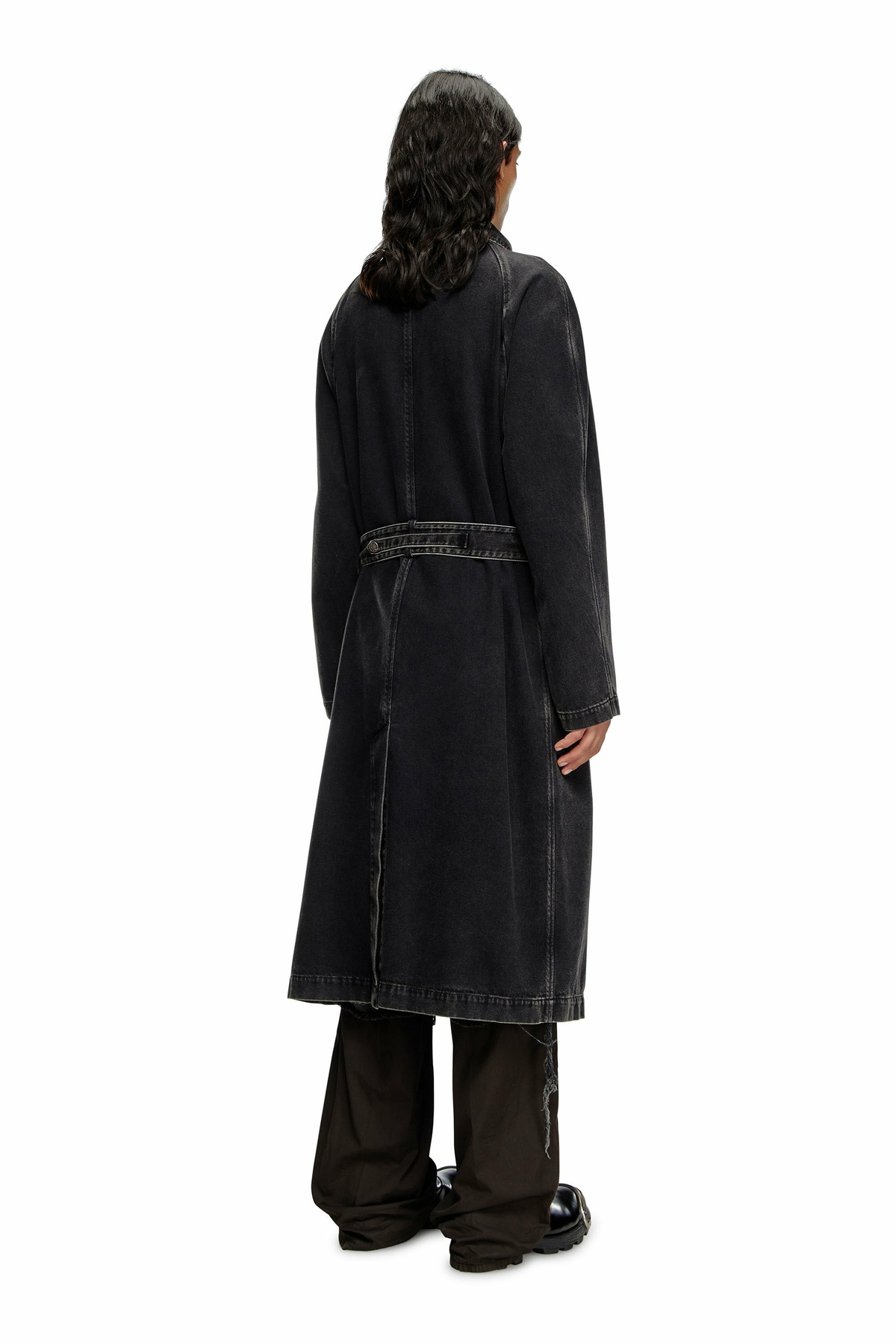 Diesel Trench coat in clean-wash denim - Denim Jackets Mens in