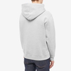 Maison Kitsuné Men's Embroidered Cordless Hoodie in Light Grey Melange