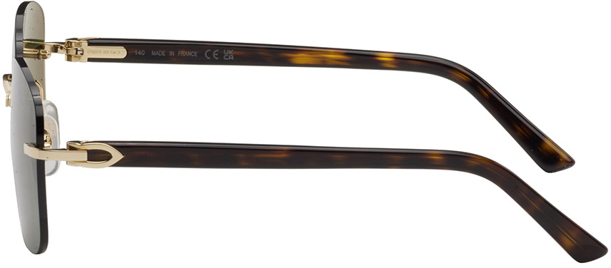Cartier Gold & Tortoiseshell Square Sunglasses Cartier