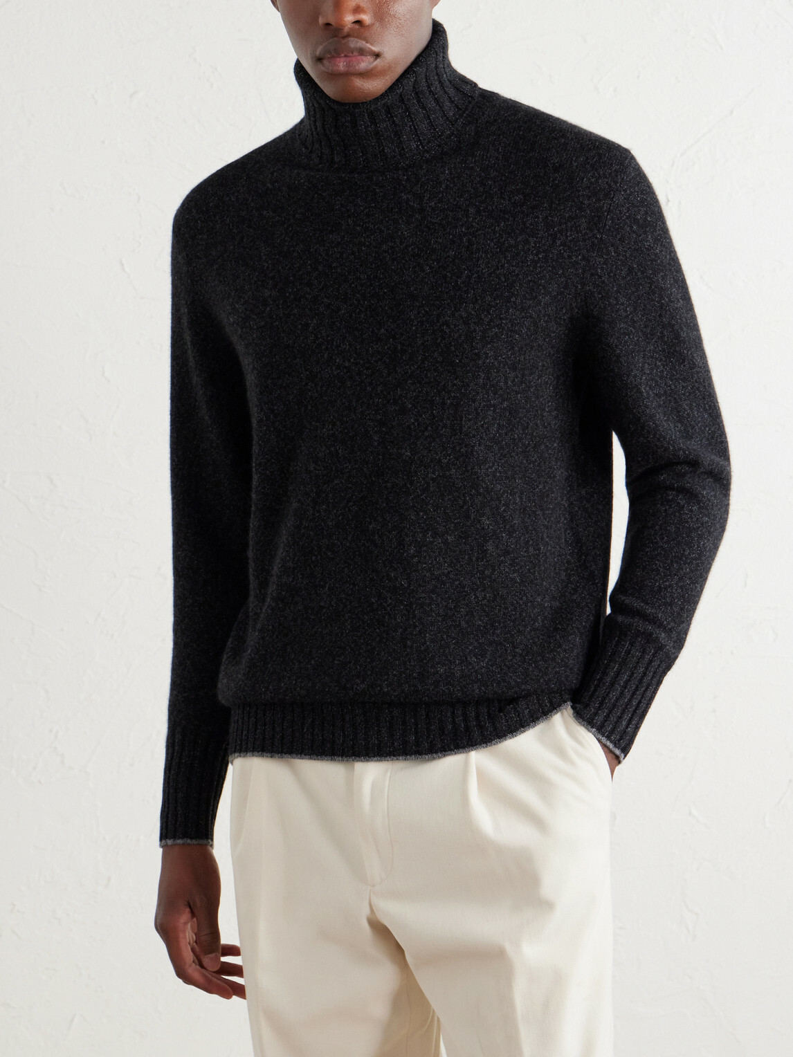 N.PEAL - Brompton Cashmere Rollneck Sweater - Gray
