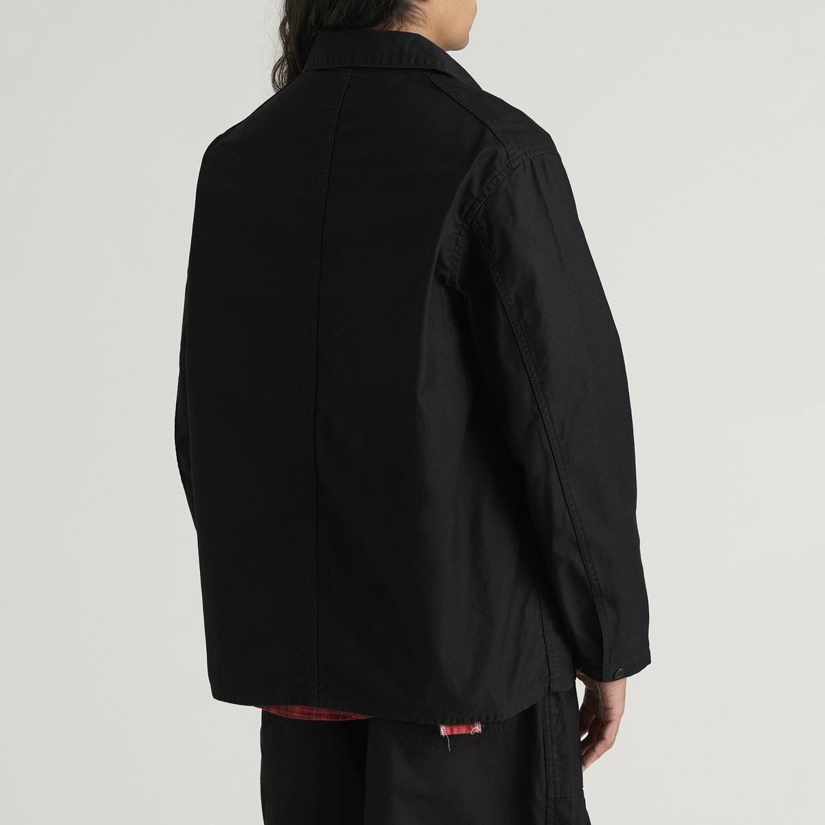 Needles Men's Reversed Sateen Coverall Jacket in Black