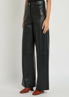 Skiim Marcella Wide-leg Leather Trousers Black
