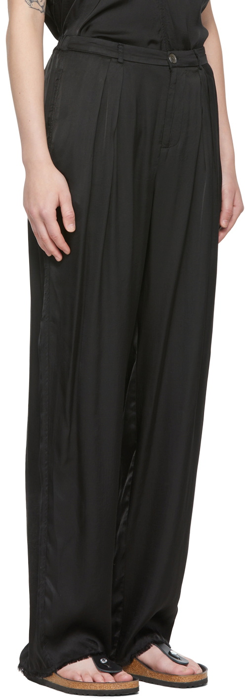 Raquel Allegra Black Rayon Trousers