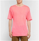 The Elder Statesman - Cashmere and Silk-Blend T-Shirt - Bright pink
