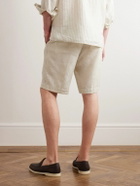Loro Piana - Straight-Leg Linen Drawstring Bermuda Shorts - Neutrals
